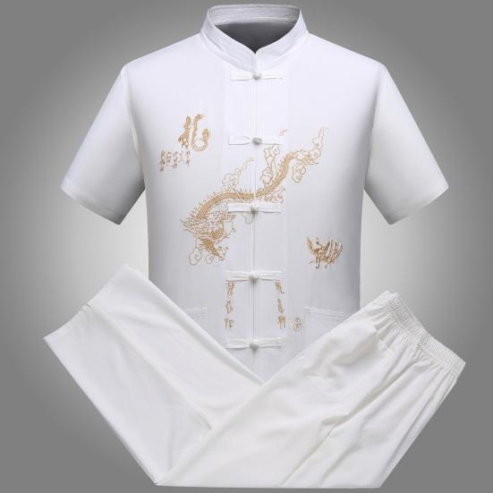 2 шт./компл. Мужская рубашка и брюки костюм в китайском стиле Тан костюм утренние упражнения тренировки Тачи
