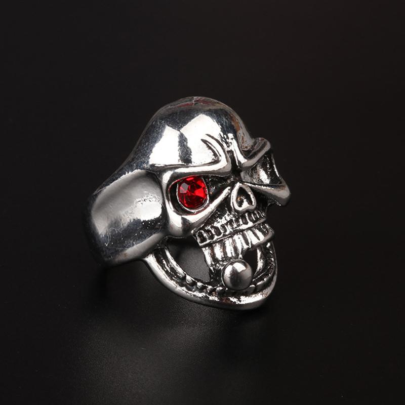 Retro Cigarette Skull Large Ring For Men Punk Gothic Rock Hiphop Ring Biker Accessories Handmade Designer Zircon Gift For Man