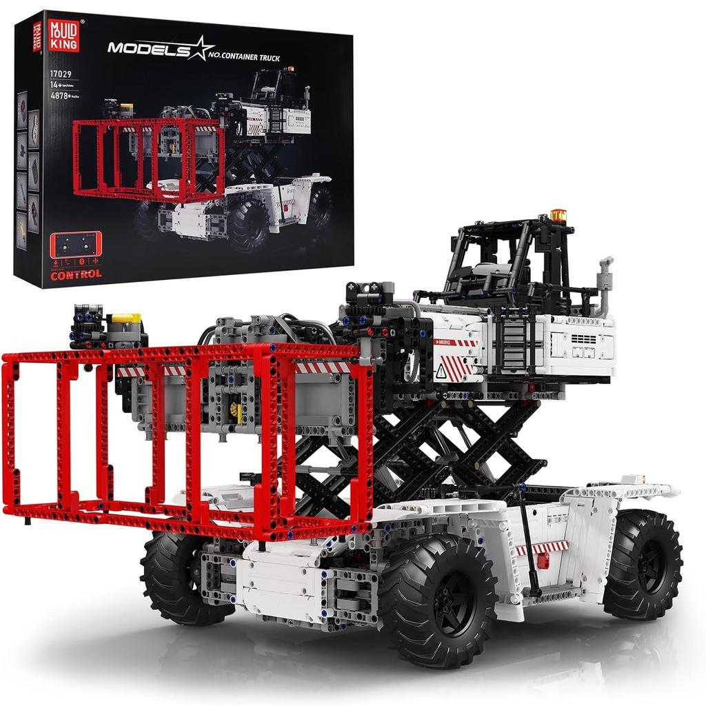 MOULD KING 17029/17030 Набор моделей для сборки контейнеровоза с ножницами Технический радиоуправляемый автомобиль для взрослых Для детей Подарок на день рождения