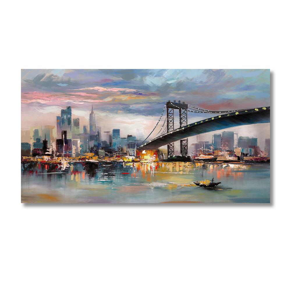 Скандинавский городской пейзаж, репродукция картины маслом, современные холсты, постеры и принты, настенная художественная картина для декора гостиной