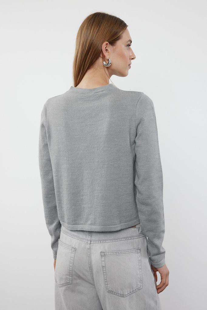 Women's Elegance Style Cardigan Navy Blue Woolen Jacket Look Knitwear Cardigan