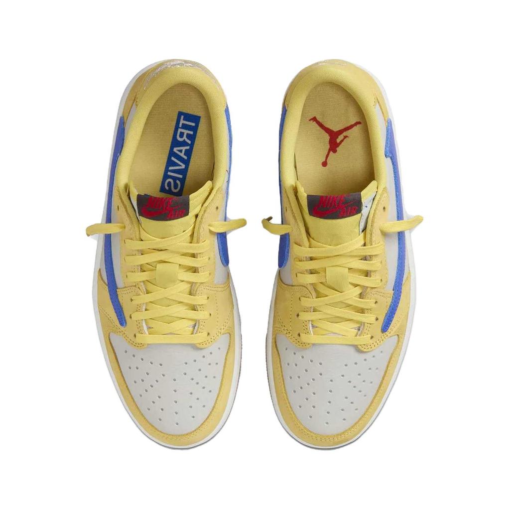 Детские кроссовки Travis Scott x Air Jordan 1 Retro Low OG SP PS Canary Yellow Racer-Blue Light-Silver DZ5909-700