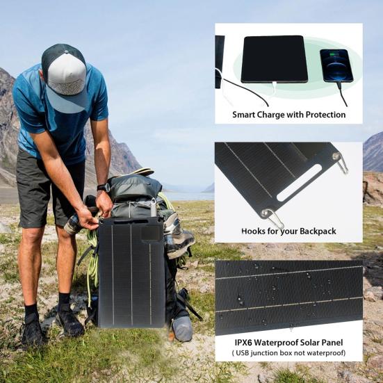 Панели 10 Вт 5 В Высокомощное Портативное Солнечное Зарядное Устройство Выход USB/Type-C