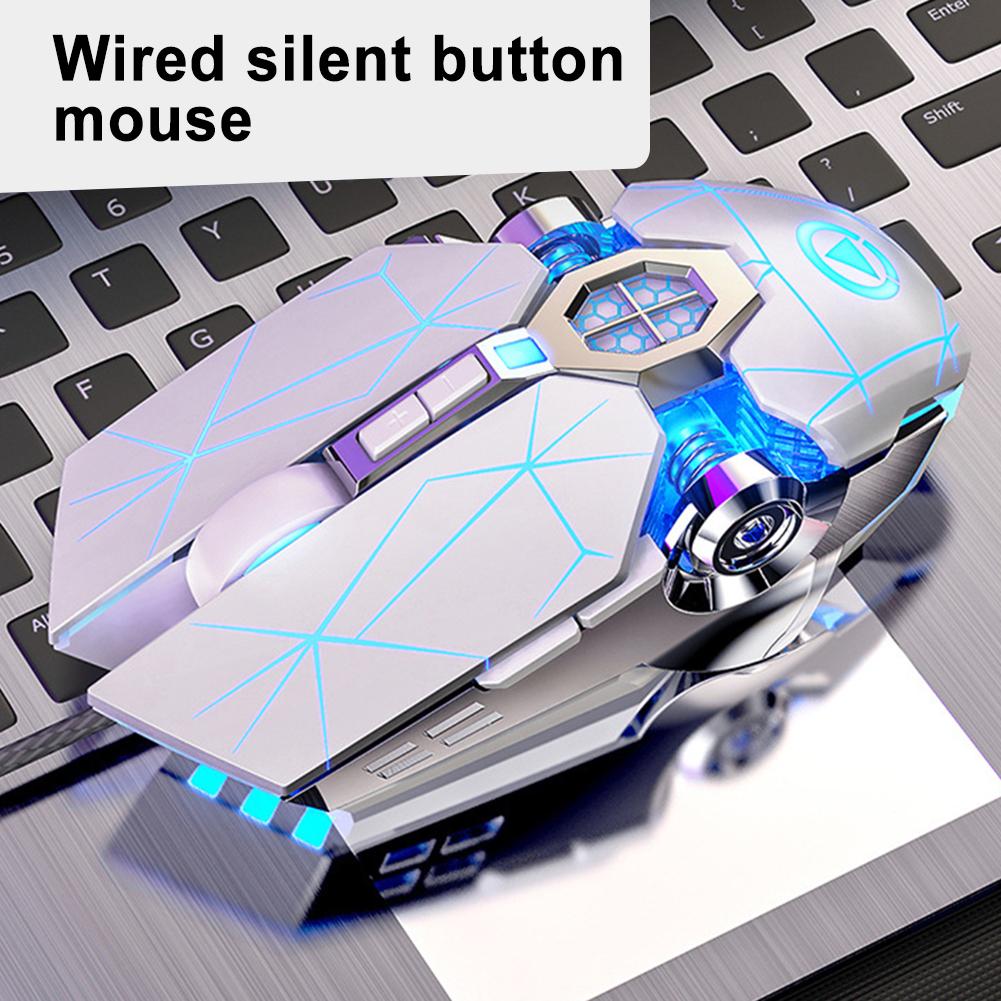 A7 2.4G Wireless Portable Rechargeable Mute Backlit Gaming Mouse for Laptops