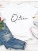 8 цветов Crown Queen Letter Print Футболка женская с коротким рукавом O-образным вырезом свободная футболка летняя женская футболка топы одежда Mujer