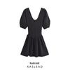 Spring 2025 Slim Fit European & American Style Women's Dress with Round Neck