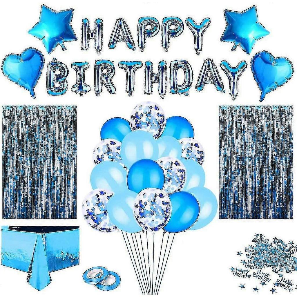 Birthday Decoration Gold Set, Garland Confetti Balloons Tablecloth