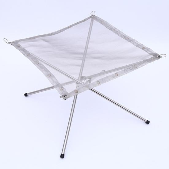 Портативный складной костер с решеткой из нержавеющей стали, простая в установке складная решетка для пикника на открытом воздухе для кемпинга, барбекю, дровяной уголь с