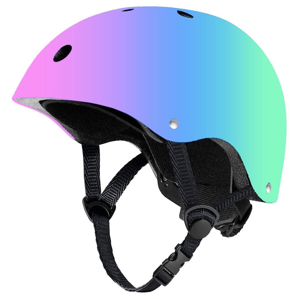 Шлем с регулируемым градиентным цветом для малышей, подростков, мальчиков и девочек, шлем для скейтборда и велосипеда