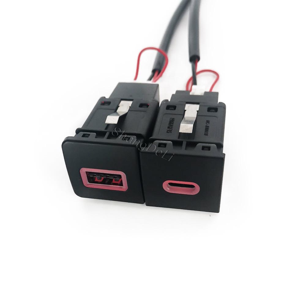 Автомобильное двойное зарядное устройство 12В/24В USB QC3.0 PD Type C Адаптер питания Подходит для Golf 6 Для Jetta 5 MK5 Для Scirocco 2006 - 2012
