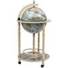 Globe Bar - VIDAXL - Wine Cabinet - Solid Wood - Blue and White - Easy Mobility