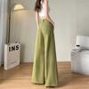 Весна-лето женские джинсы с высокой талией, широкие зеленые уличные прямые брюки, мешковатые повседневные винтажные женские джинсовые брюки