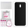 apgo Protective Skin Sticker for the Back Compatible with Nokia C1 Plus, Wrap Film, Foil, Vinyl - Pattern Carbon Black