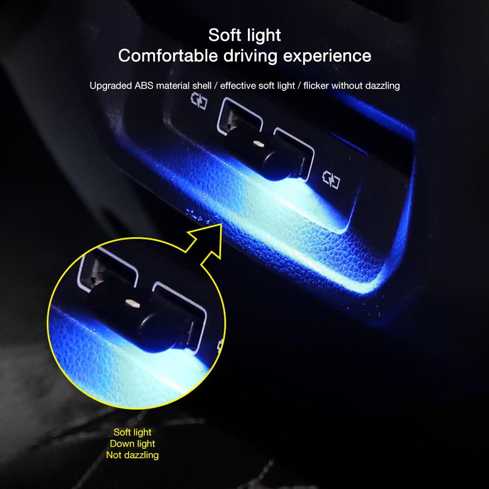 7-цветный мини-светодиодный USB-автомобильный фонарь, декоративная лампа для автомобильного освещения, аварийное освещение, автомобильный аксессуар