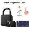 Электронный интеллектуальный дверной замок Биометрический замок с отпечатками пальцев TUYA/TTLOCK APP Портативный замок без ключа с быстрой разблокировкой и паролем для защиты от кражи