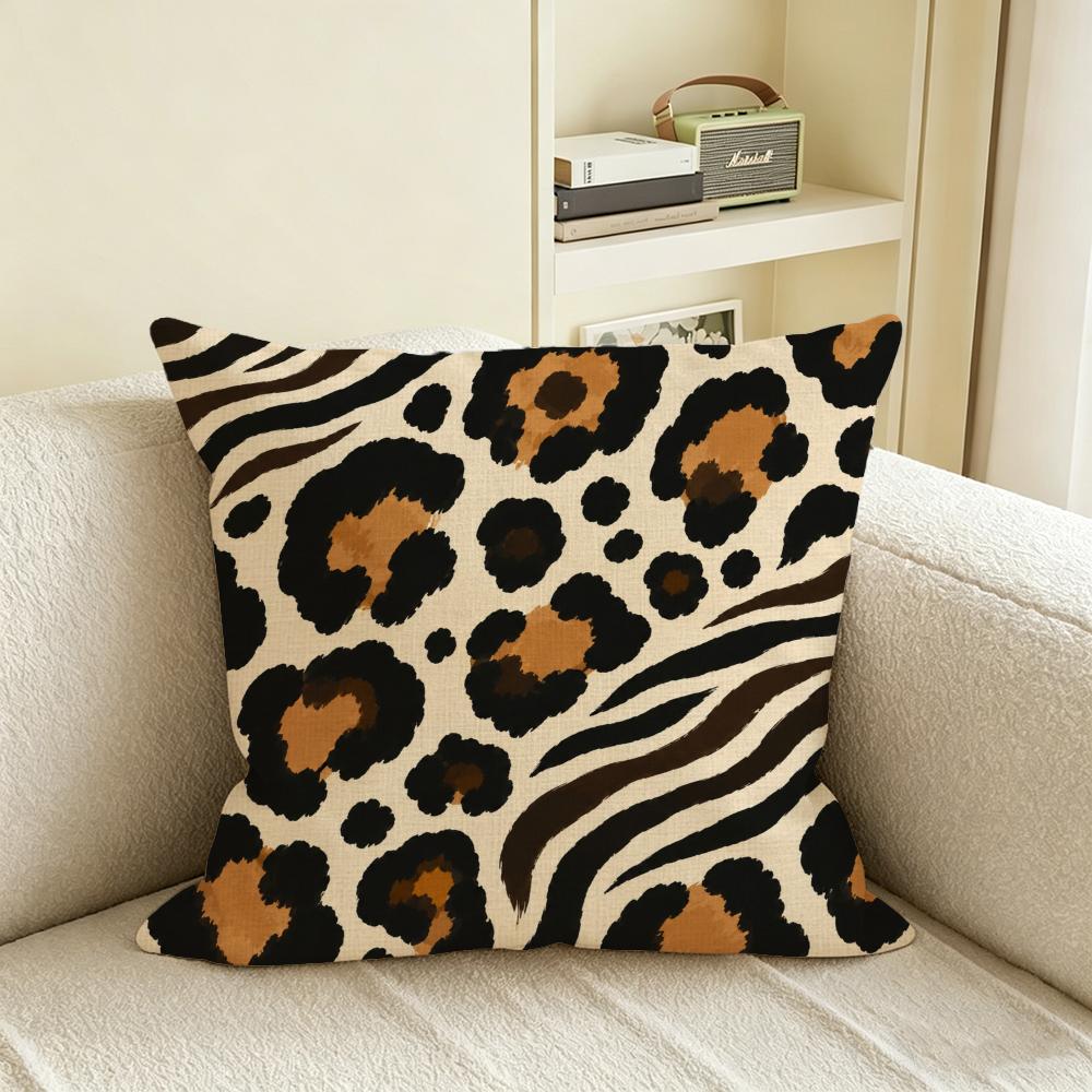 Pattern Animal Print Cushion Cover Natural Linen Pillowcase Set AllinOne Decor for Sofa Bedroom  Chair