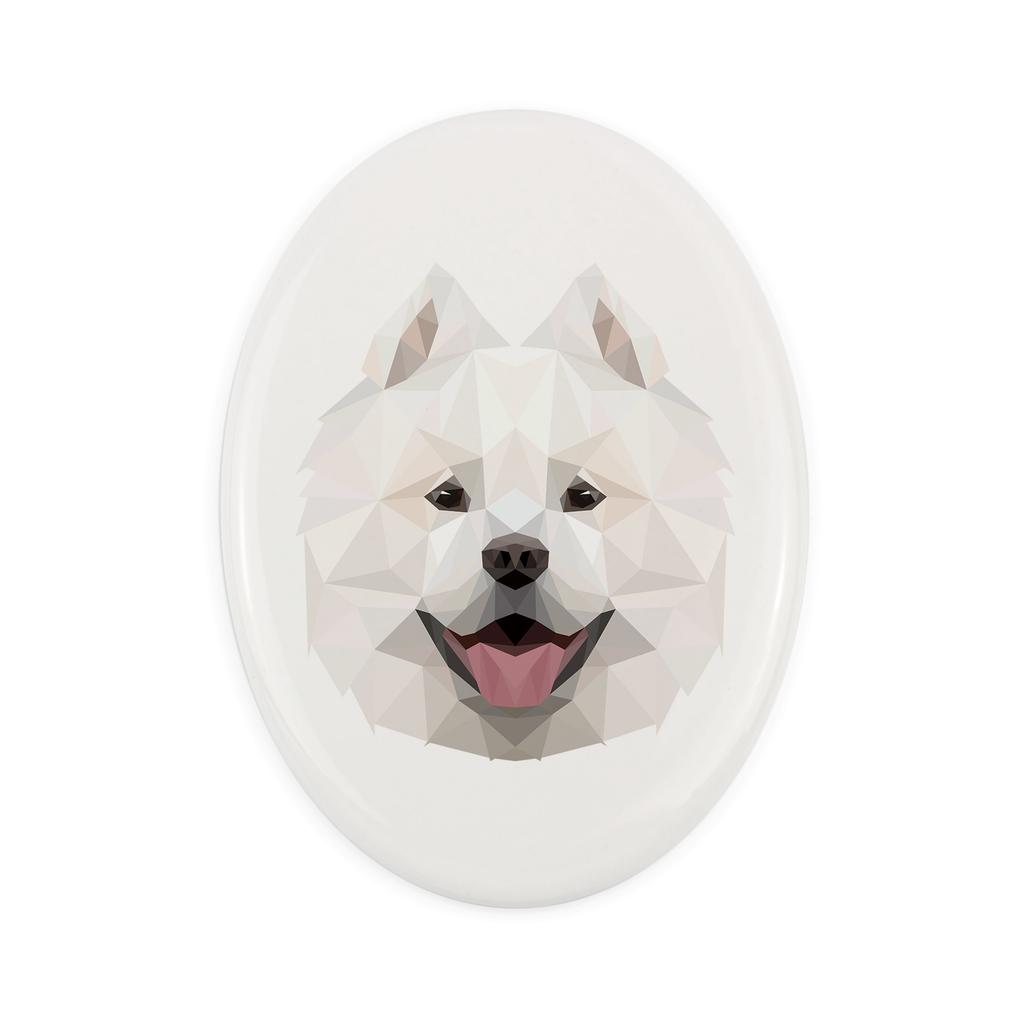 Samojed, Samoyed, Samojedskaja -Płytka Ze Zdjęciem I Napisem Geometryczna Marki Art-Dog