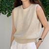 Moda O-boʻyinli Kundalik Bluzka Ayollar Yozgi Yengsiz Torli Trikotaj Maykalar Ayollar Qattiq Kundalik Elegant Keng Ayollar Koʻylagi 25010