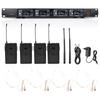 1-to-4 UHF Portable Wireless Transmitter Receiver Clip Lapel Headset Microphone(642.2-660.8Mhz)