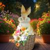 Bunny Solar Garden Statue Outdoor Decoration Weatherproof Cartoon Figurine Sculpture