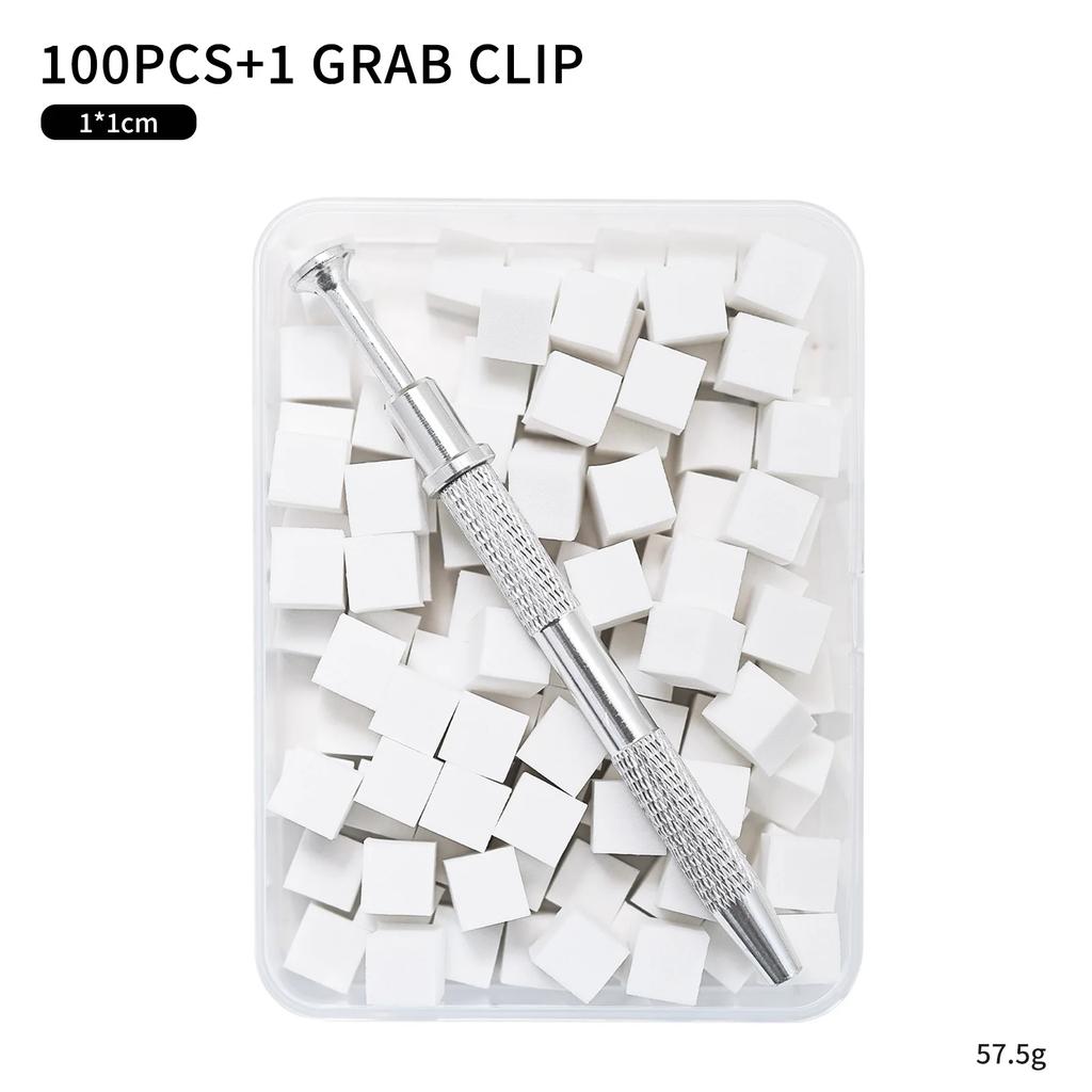 Набор из 100 шт. квадратных спонжей для нейл-арта, кисти для градиентного маникюра, спонж для дизайна гель-лаком, ручка для захвата спонжа, принадлежности для дизайна ногтей и маникюра