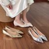 Fashion 2025 New Pointed Toe Women Flats Shoes Summer Shallow Dress Shoes Fashion Elegant Woman Sandals New Trend Cozy Female