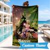 Custom Name Beach Towel Magic Friendship witch Microfiber Beach Towel, Lightweight for Summer Travel, Swimming Pool Fan Birthday Gift