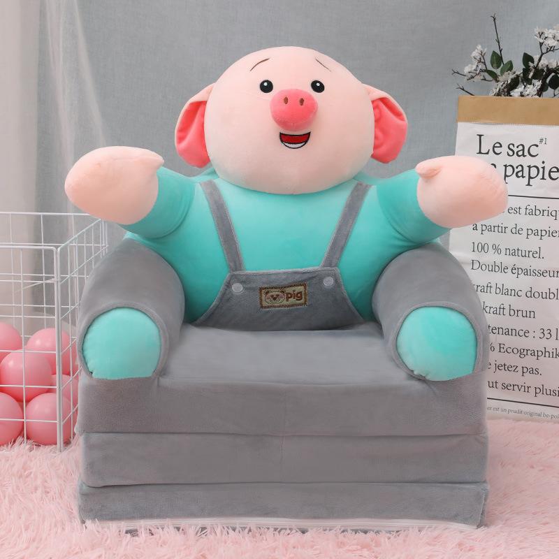 Складной детский диван, плюшевый мягкий милый детский диван-кровать с героями мультфильмов и подлокотниками для спальни для мальчиков и девочек