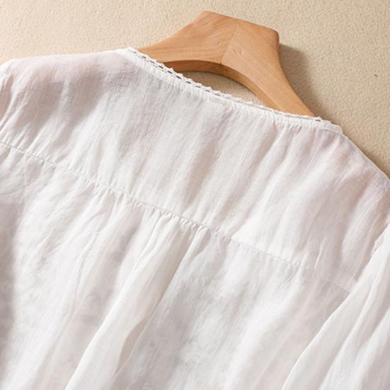 Женский летний топ с цветочной вышивкой, винтажная летняя блузка с круглым вырезом и половиной рукавов, тонкая Свободная летняя блузка в этническом стиле для свиданий, женская одежда