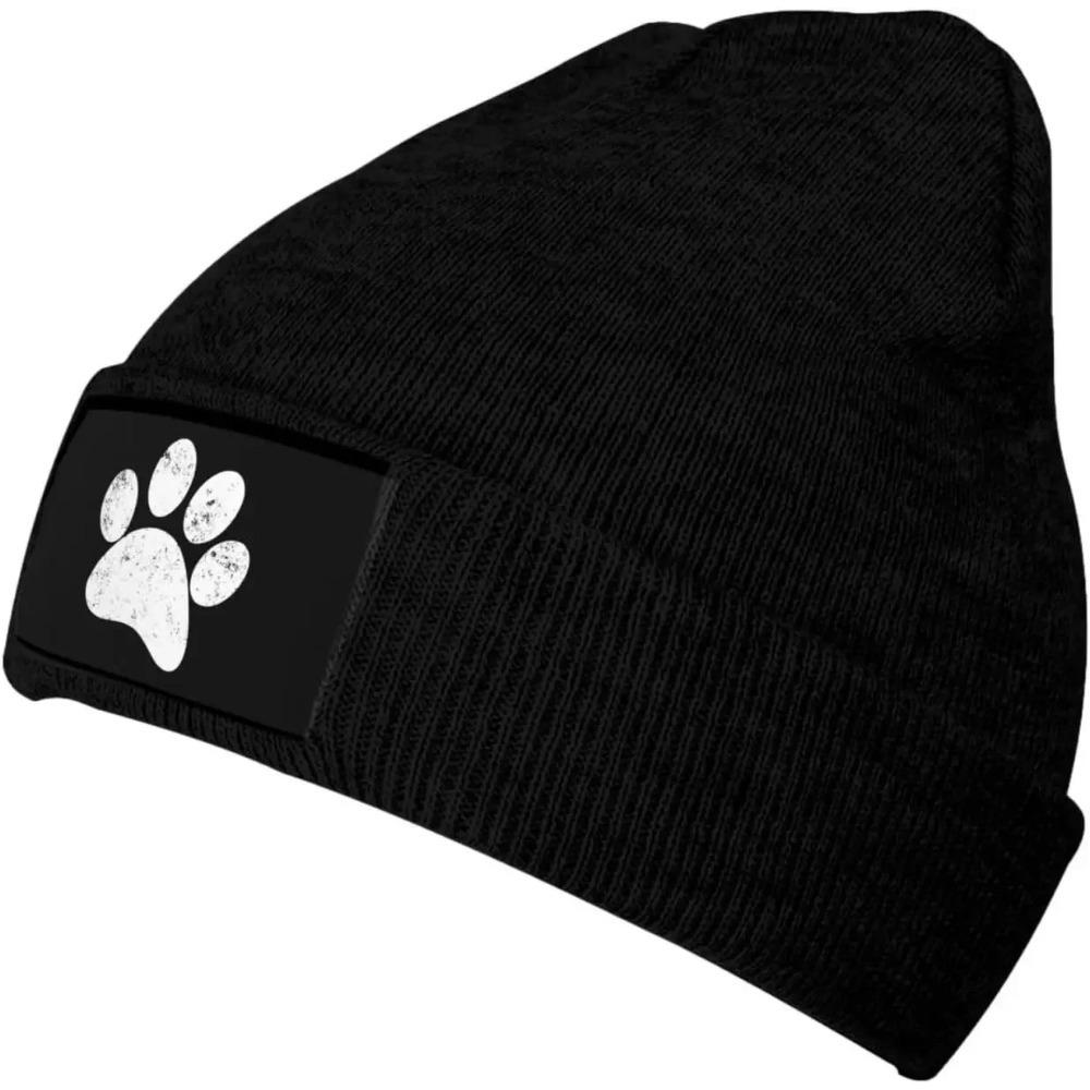 new Cute Dog Paw Funny Knit Hats for Unisex and Women Knit Hat Winter Soft Cozy Warm Stretch Thick Trendy Beanies Hats Cap