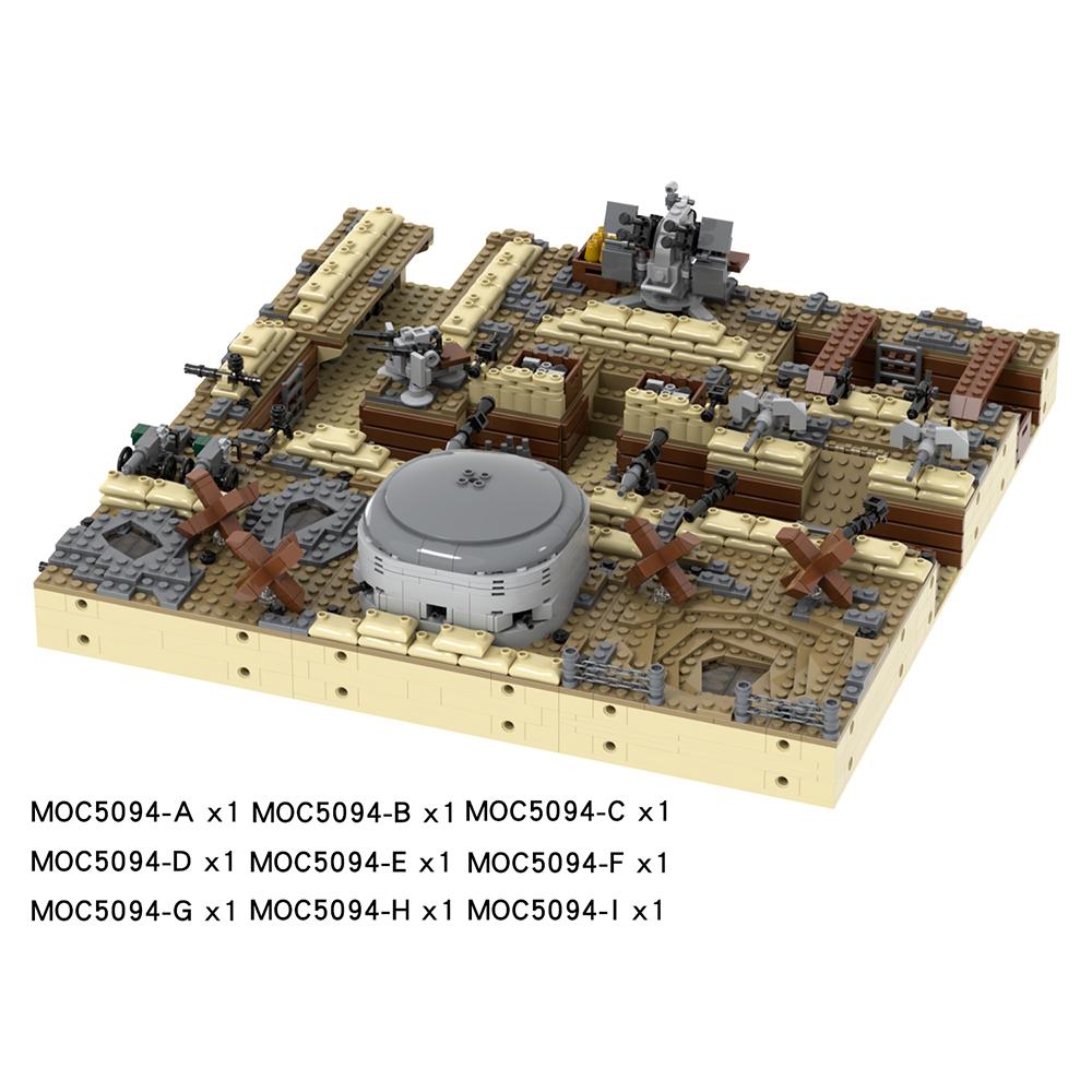 WW2 Series Military Battlefield Ruins War Related Building Blocks Blockhouse Model Toy Medieval Gift For Children Adults DIY MOC