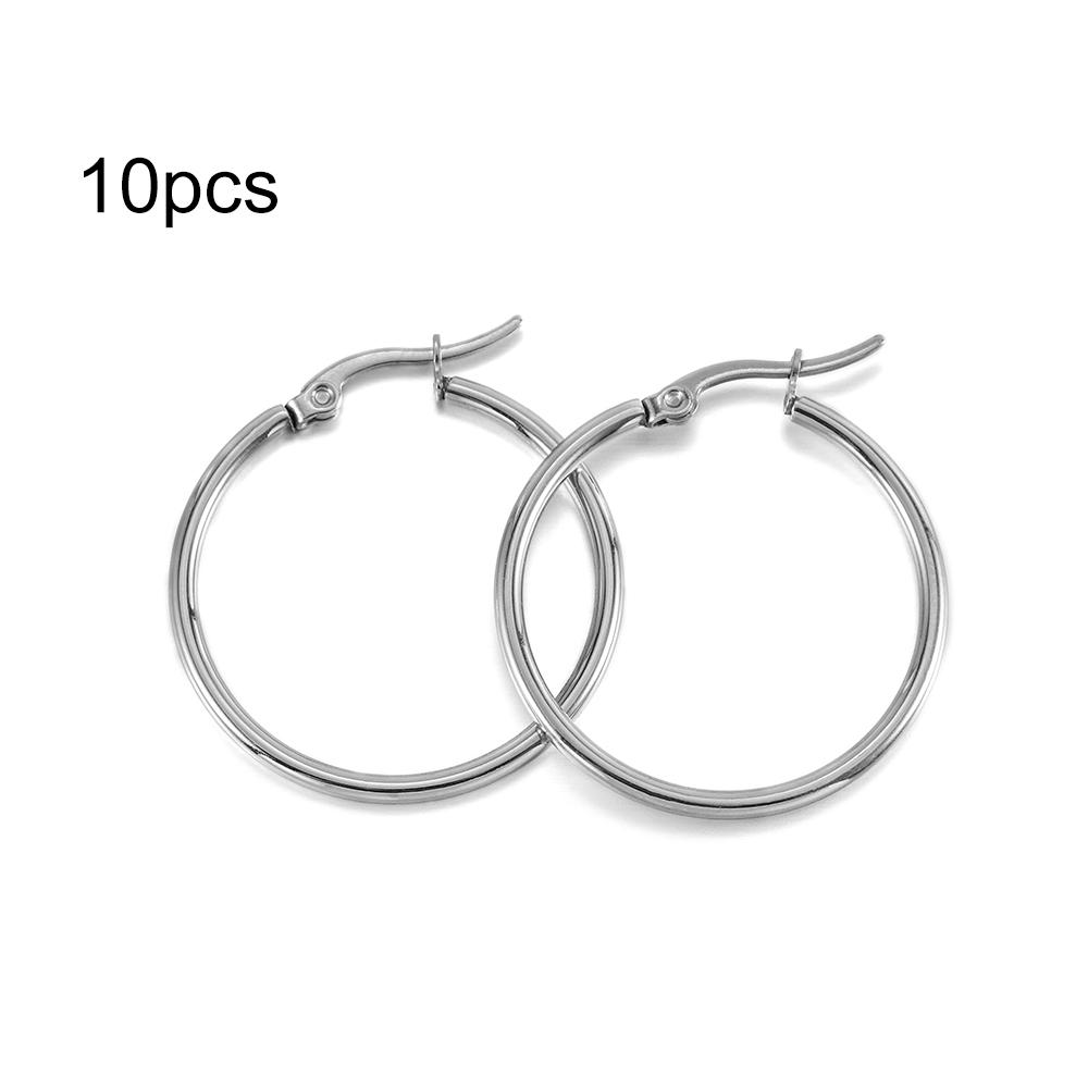 10Pcs/Lot 15-50mm Stainless Steel Earrings Open Earring Hooks Base Ear Ring Drops DIY Dangle Earring Jewelry Making Accessories