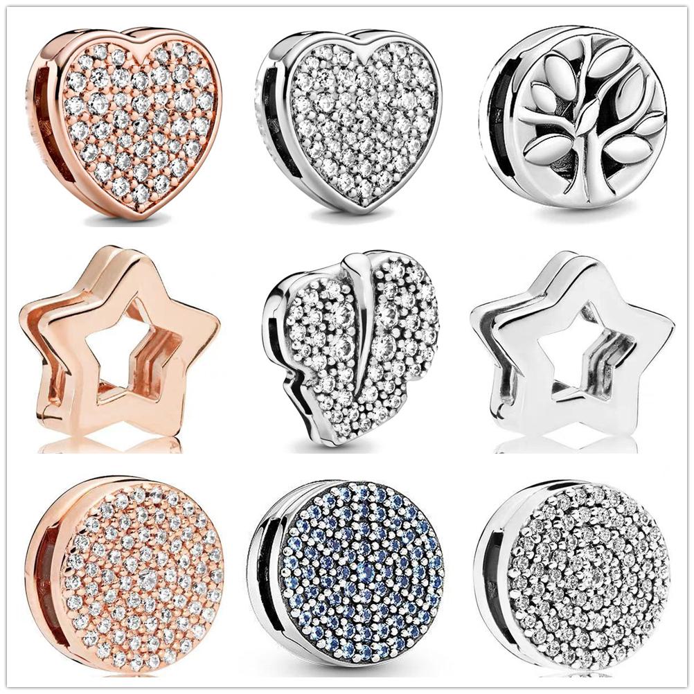 Новые Аутентичные Браслеты Аксессуары Зажимной Шарм подходит для charms Reflections медные бусины Сделай Сам Украшения Высокое Качество