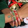 2024 European & American Christmas Beaded Polymer Clay Bracelet Set - Festive Christmas Tree Design