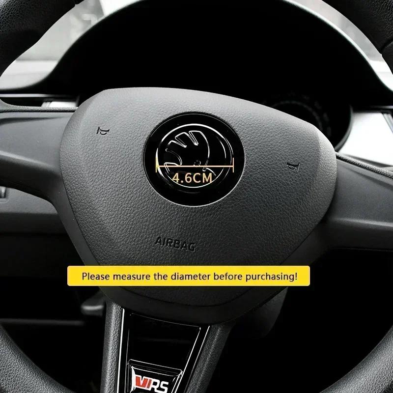 JKFB8 4.6cm Auto Interior Steering Wheel Sticker for Skoda Felicia Vision-E 440 Afriq Kamio Fabia Octavia Kodiak Kamik Car Decoration