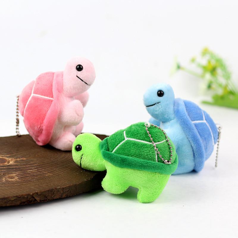 Cute Mini Plush Turtle Toy Stuffed Animal Wedding Favor Green Pink Blue 10cm