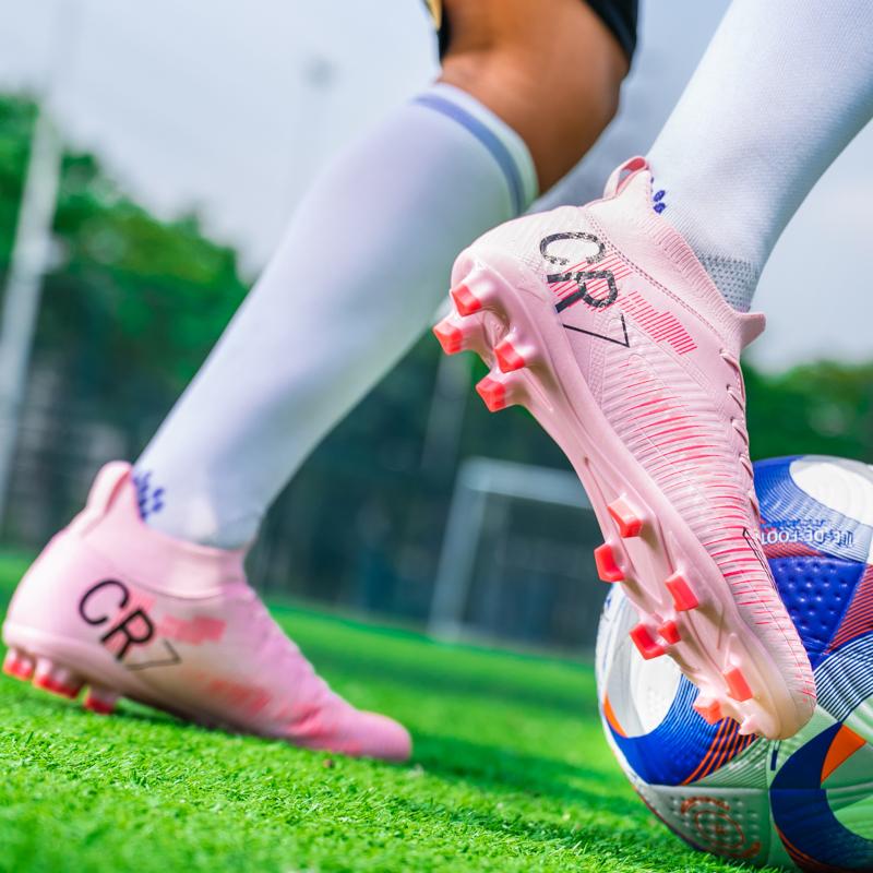 Новые футбольные бутсы с высоким шипом для подростков FG/AG мужские и женские взрослые тренировочные бутсы для соревнований на траве