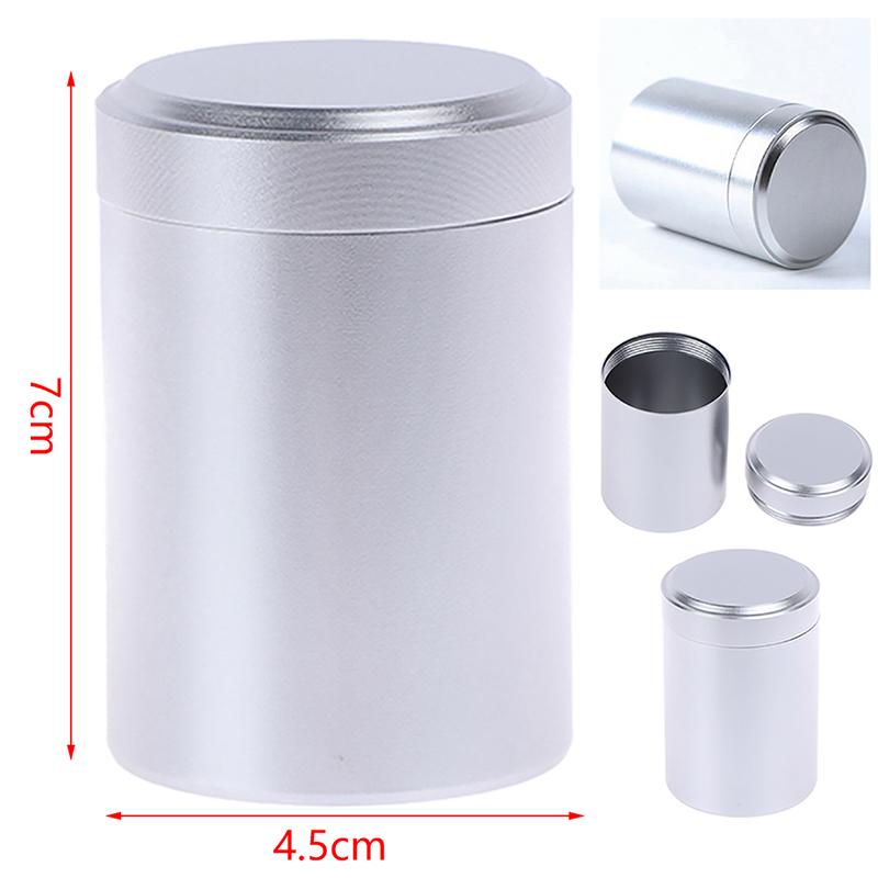 1X Silver Airtight Proof Container Aluminum Herb Stash Metal Sealed Can Tea Jar