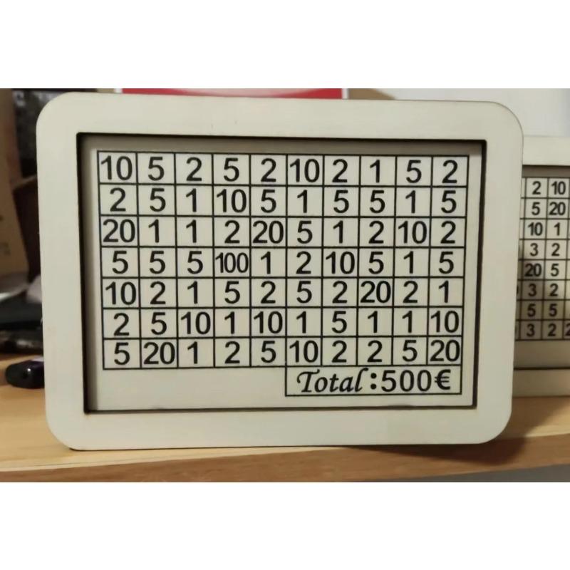 Копилка для денег 500/1000/2000/3000/5000/10000 евро, деревянная копилка для денег, многоразовая копилка с копилками для целей и чисел