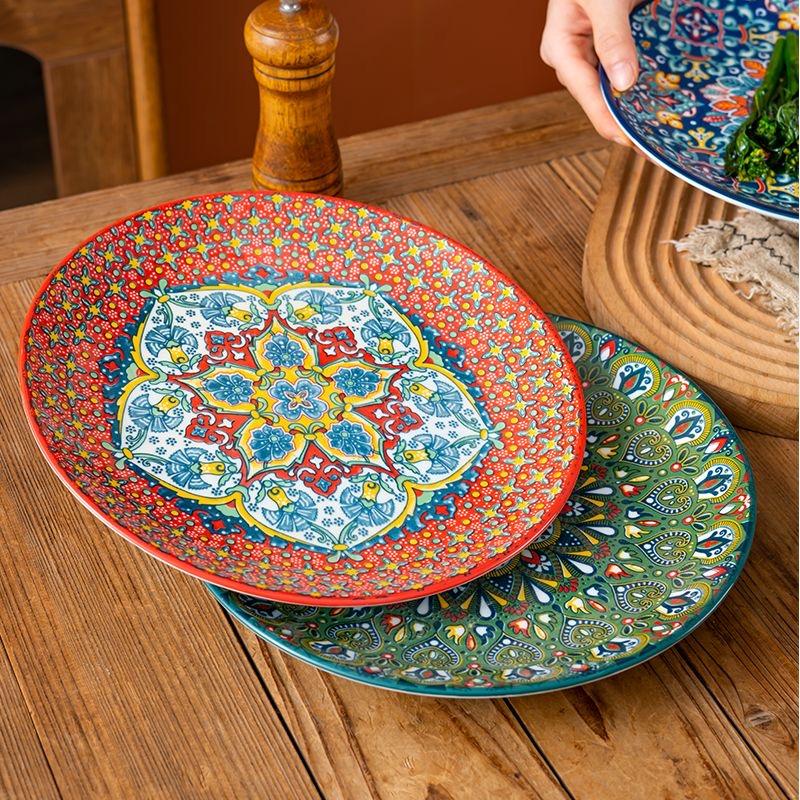 6,5 дюйма/8 дюймов/10 дюймов Керамические тарелки Тарелка для яиц Костяной диск Западные тарелки для стейка Основные блюда Неглубокие плоские тарелки