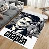 Pop Culture Area Rug, Charlie Chaplin Silent Film Movie Collage Poster, Living Room Decor, Non-Slip Mat