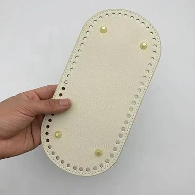 2 шт., 5x18 см/12x25 см, дно сумки из искусственной кожи с 4 заклепками, овальное дно сумки, износостойкое, прочное, прочное дно сумки для вязания крючком, вязаная сумка