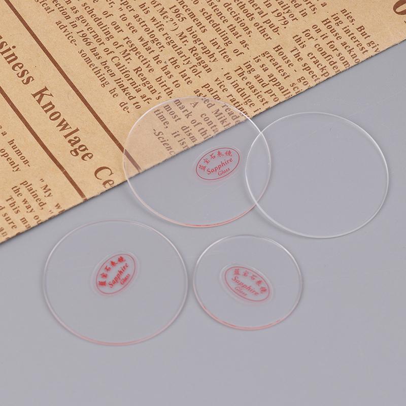 Circular Watch Glass Replacement Flat Sapphire Glass Thickness 1.0Mm Dia 25-35Mm Transparent Crystal Mineral Glass Watch Parts