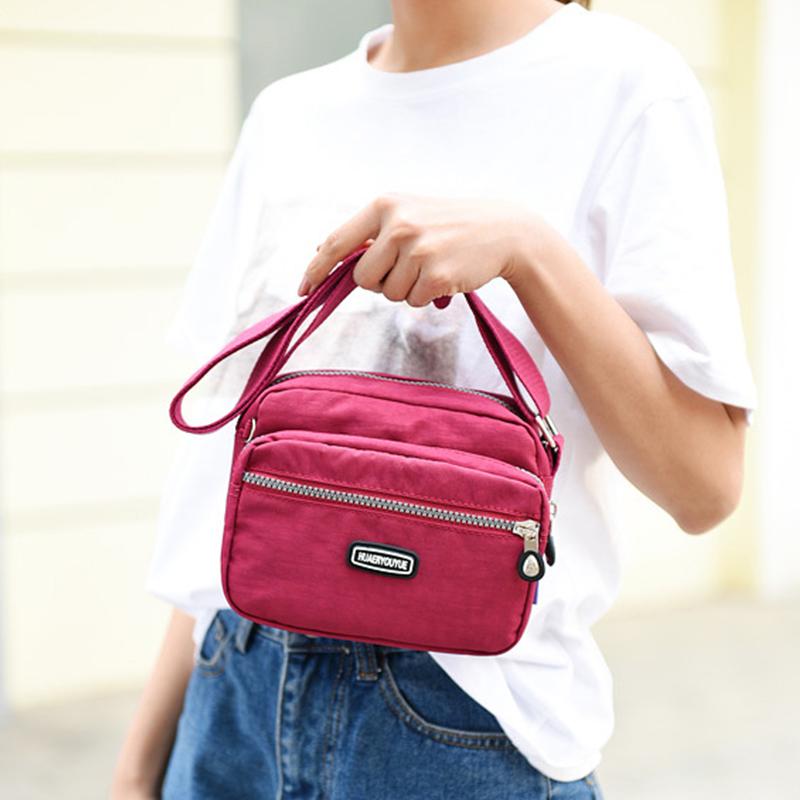 Yogodlns Женская водонепроницаемая нейлоновая сумка через плечо, легкая посылка, большая вместительная повседневная однотонная сумка через плечо, кошелек