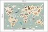 Photomural Colorful World Map Non-Woven 208x146