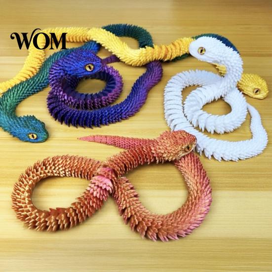 Odor-free Snake Toy 3D Printed Snake, with Movable Joints Realistic Scale Texture, Joint Flexible Figure, Essentials Toys for Teen Boys Kids