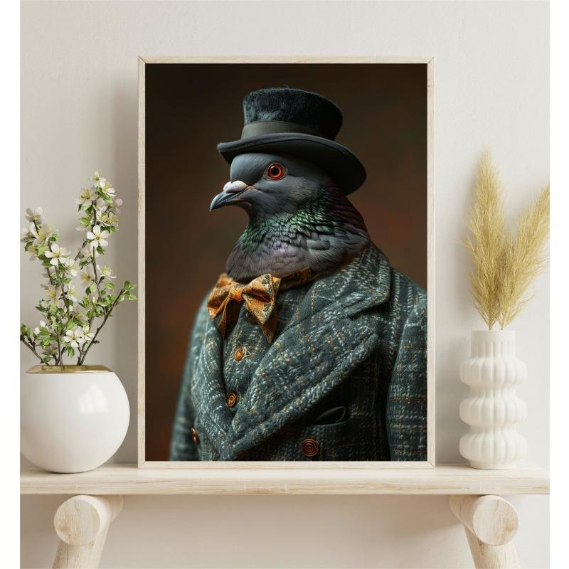 Викторианский стиль Портреты животных Волк Бурый медведь Лиса Фламинго Ретро Постер Холст Живопись Настенное искусство Картины Домашний декор