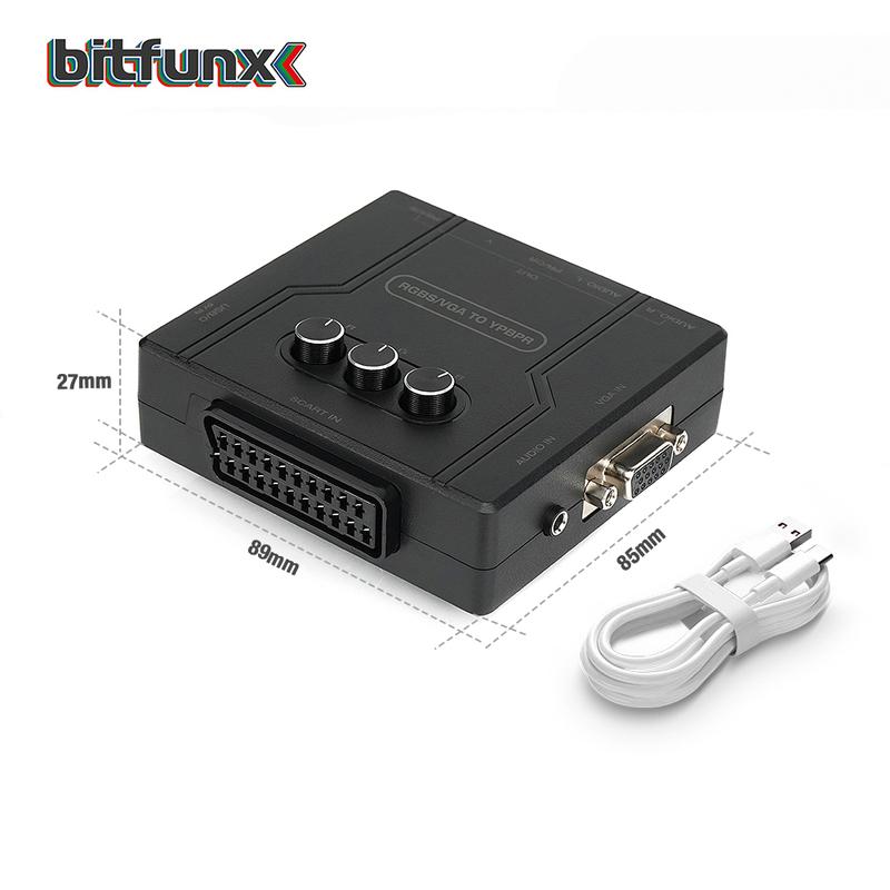 Bitfunx RGBS VGA в YPBPR Компонентный Конвертер SCART в YPBPR YCBCR Для Ретро Игровых Консолей Nintendo 64 PS1 PS2 Dreamcast