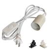 E27 Lamp Holder Pendant Light 1.8m Power Cord EU/US Plug Adapter with Switch Wire, Used for Fixing Sockets, White, Black