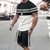 Summer Men's Sportswear Short-sleeved T-shirt Suit Two-piece Outdoor Travel Clothing Oversized Shorts Training Clothes